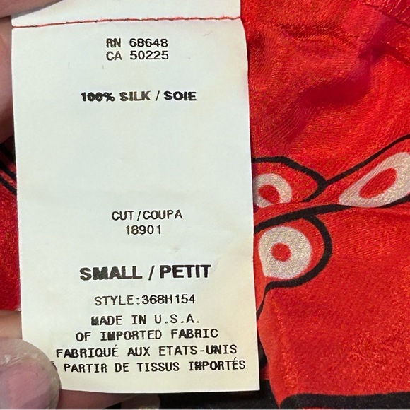 A.B.S. Collection Red Silk Mini Kimono Day Dress | New with Tags | Size: Small - Picture 10 of 14
